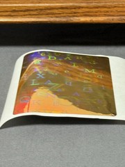Retro Prism Hologram Alphabet Sticker Pair Vintage Rainbow Letters#12