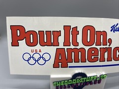 Vintage 80s Kellogg’s 1984 Olympics Sticker Sweepstakes «Pour It On America»