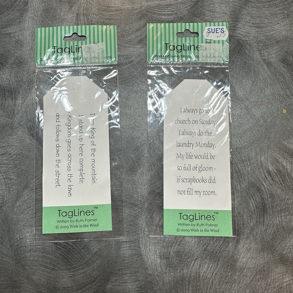Scrapbook Tags 2pc – 2003- Religious Themed – NOS