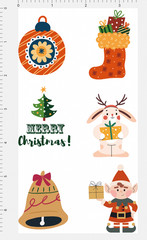 Christmas Elf Holiday Vinyl Sticker Reindeer Bunny Tree Stocking Ornament Art