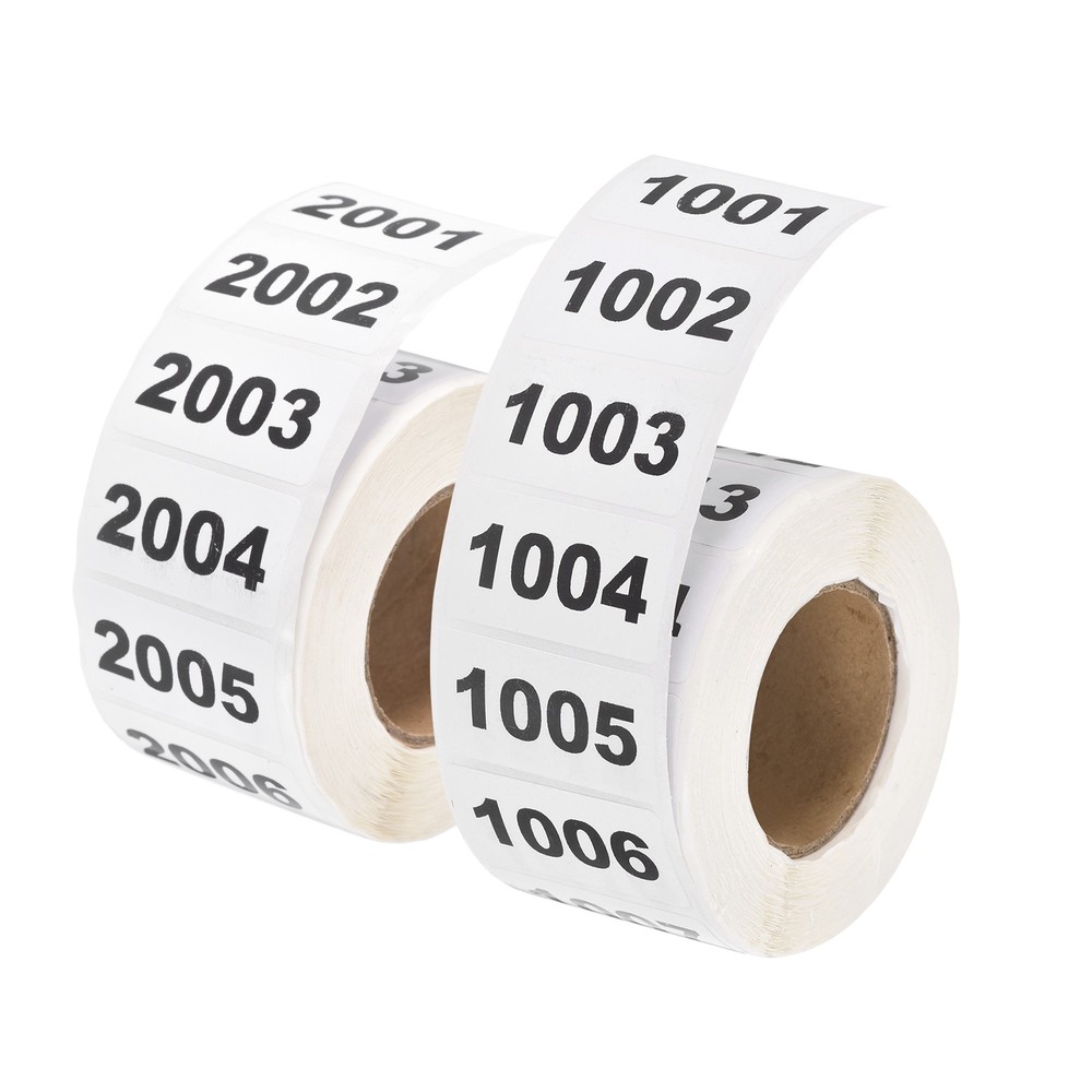 0.8×1.6″ Inventory Sticker, 2 Roll 1001-2000 & 2001-3000 Number Label 2000 Tags