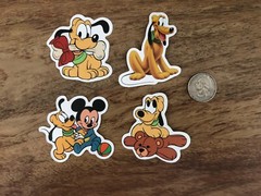 Disney Stickers – Disney Pluto – Lot of 4 Stickers. Free Shipping