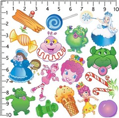 CANDY LAND VARIETY DIE CUT VINYL 50 CT STICKER PACK