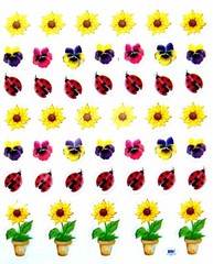 PAPER STUDIO Stick*A*Bilities MINI SUNFLOWERS LADYBUG STICKERS 4 1/4″x5″ sheet