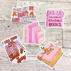 Romance Book 5pc Sticker Bundle: Smut, Coffee, Paranormal, Enemies to Lovers