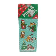 Vintage Garfield Christmas Stickers Post It Removable Odie Lights Present Tree