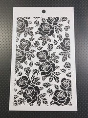 Rose Flowers Pattern Plastic Stencil 5″ x 8″