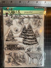 New Penny Black Rubber Stamp Set CHRISTMAS PEACEFUL WINTER acrylic