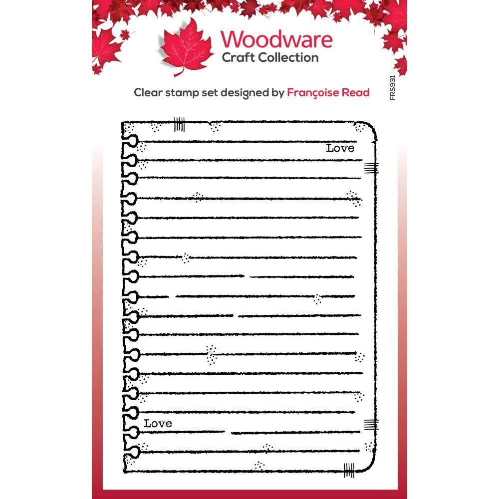 New Creative Expressions Rubber Stamp WOODWARE SCRAP NOTE BOOK PAGE free USA shi