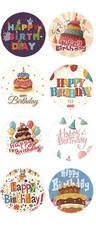 40 Pieces Round 1” Happy Birthday Party DIY Stickers Party Decor Envelope Seals