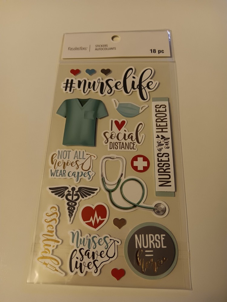 Recollections Stickers Nurse’s Life Save Lives Mask Not All Heroes Wear Capes