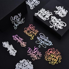 Elegant 6-Piece Metal Die Cuts for Card Making – Inspirational Words Collection