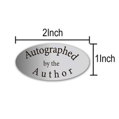 Silver Foil Autographed Label Stickers 1 x 2 Inch Oval Autographed by The Aut…