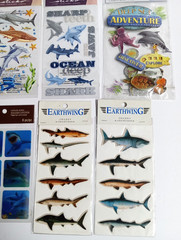 Scrapbooking Sticker Lot of 11 Packages Sharks 3D Ocean Fish Shark Dimensional