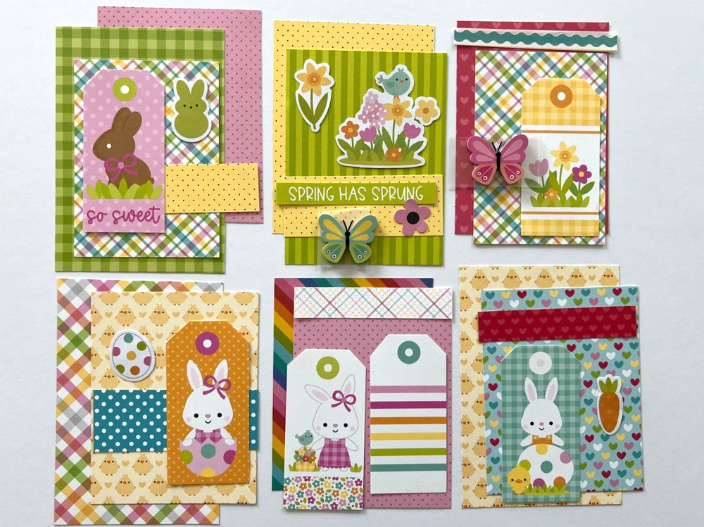 #K119 – HAPPY SPRING EASTER DOODLEBUG SCRAPBOOK GREETING CARD KIT 35pcs – A2 A6