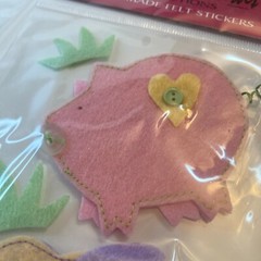 Scrapbook Embellishments Felt Stickers Flowers Pig Sheep Dimensional