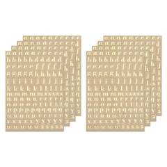 8 Sheets Letter Resin Stickers 3D Small A to Z Mini Alphabet Sticker Gold