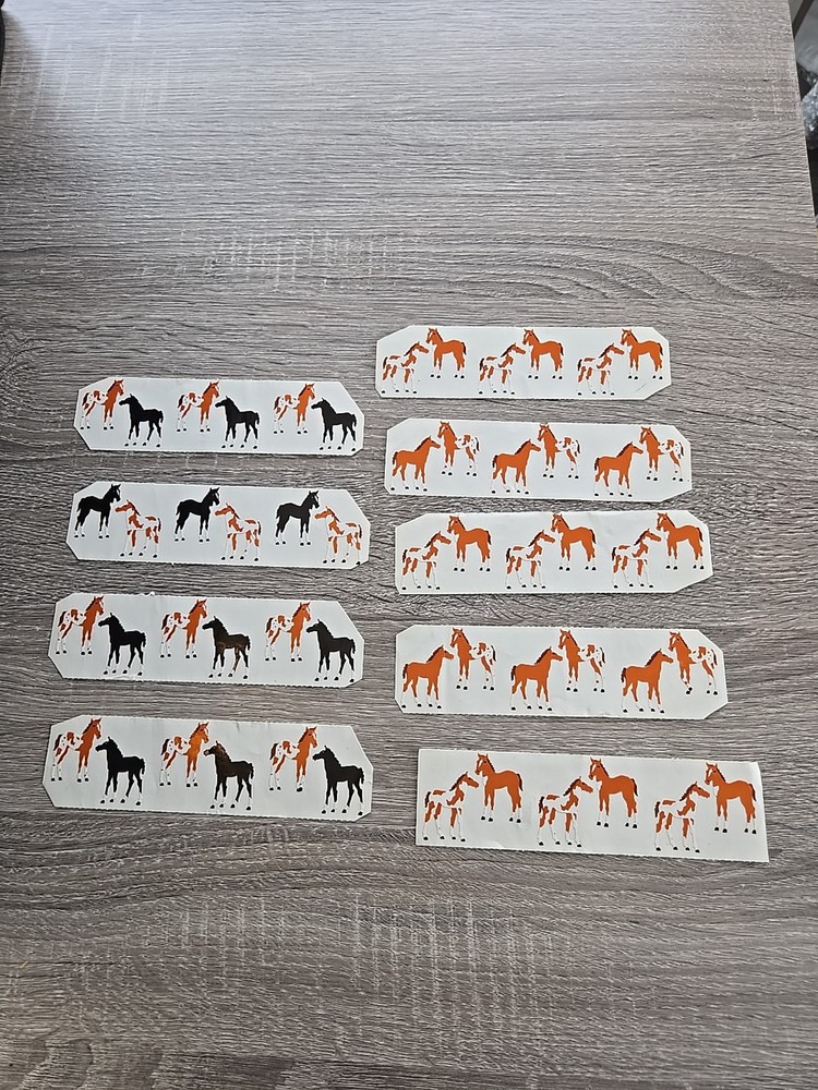 Vintage 1991 Mrs Grossman’s Stickers HORSES AND FOALS 9 Strips Of 6 Stickers