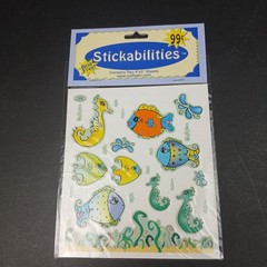 Stickabilities Lot of 2 sticker Packs Beach & Ocean Fish ~ Total of 4 Sheets NEW