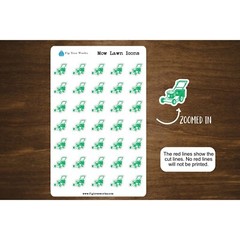 Mow Lawn Icon Stickers for Calendars and Planners | Kiss Cut, Matte Finish