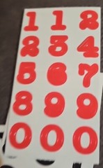 Frances Meyer BLUE, RED, WHITE AND 2 BLACK NUMBER Stickers Lot Of 5 Sheets