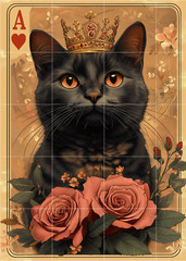 ACE OF HEARTS Postcard Scrapbook Card Topper Crafts Junk Journal Art Card