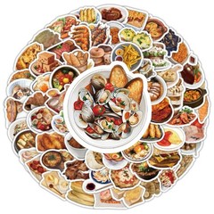 30Pcs Random Cute Yummy Food Stickers Set Snack Stickers
