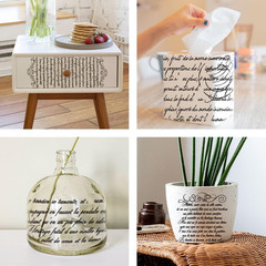 3Pcs/Set Word Rub on Transfers for Furniture and Crafts 6X12 Inch Handwritten Te
