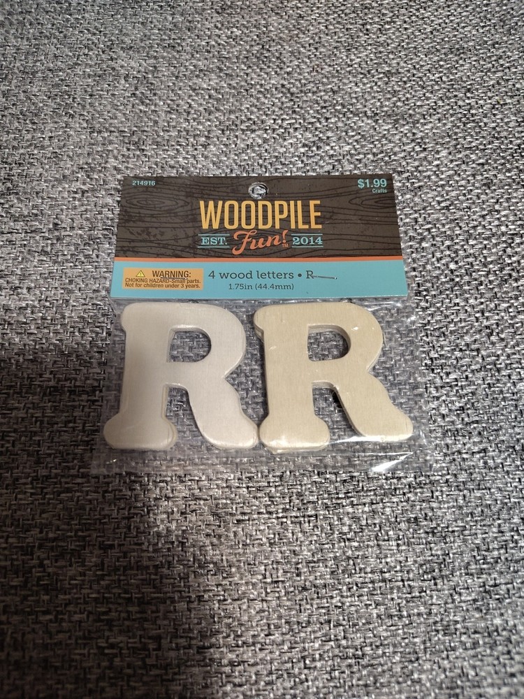 Hobby Lobby Woodpile 1.75” Wood Letters (4 Pieces Of Letter R) Still Sealed New