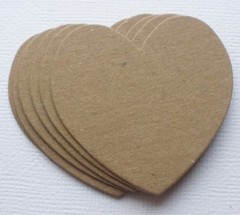 {5} CHUNKY HEARTS – Raw Bare Unfinished Chipboard Die Cuts