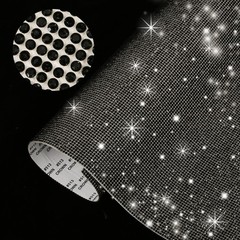Black 2mm Rhinestone Sticker Sheet Self Adhesive Bling Crystal Decals DIY