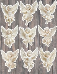 Little Angel Statue Die Cut Vinyl Stickers Set Scrapbooking Laptop Waterbottle