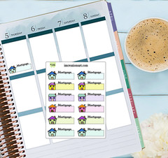 Mortgage Rent Bill Payment Tracker Hand Drawn Planner Stickers Home Organizer