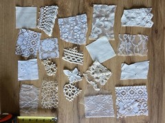 Fabric White Neutral Lace Trim Doily Slow Stitch Junk Journal 20pcs Hand cut
