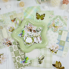 100Pcs Floral Vintage Scrapbook Paper Junk Journal Paper Scrapbook Supplies Kit