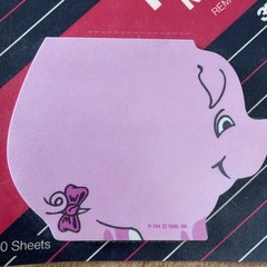 Vintage 3M Post-It Note Pad Pink Pig 40 Sheets
