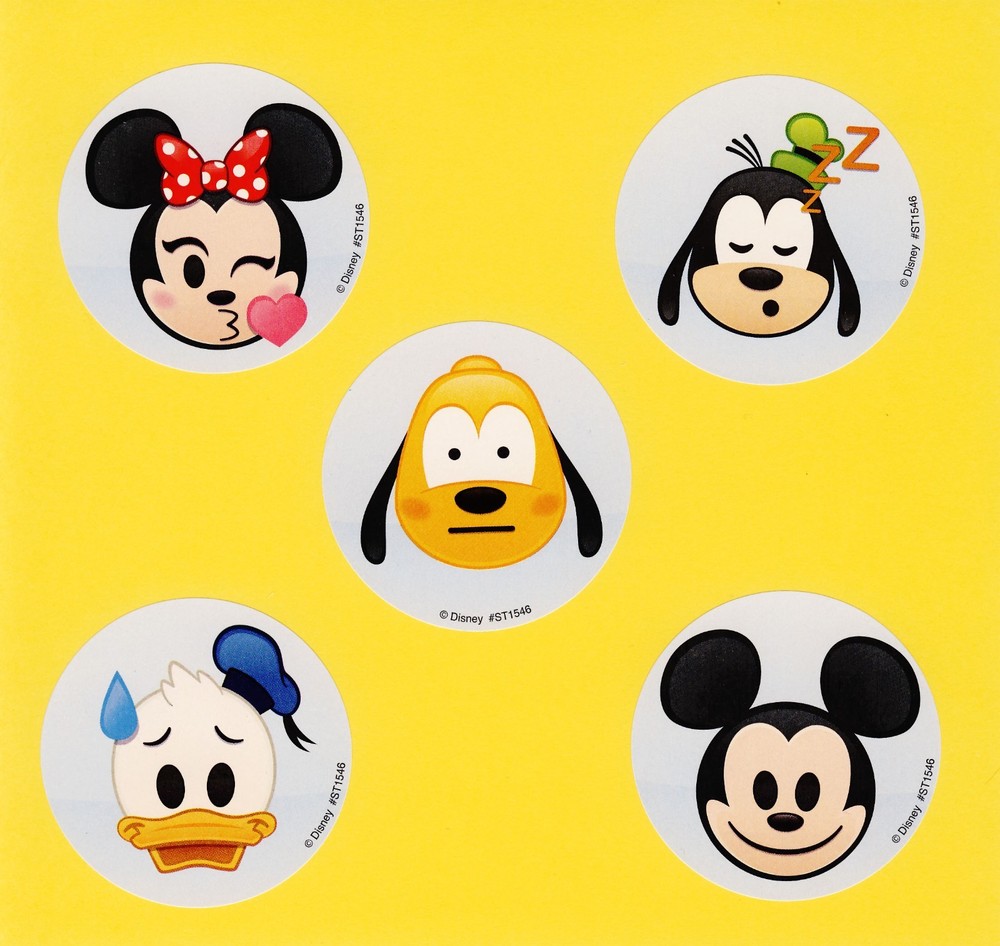 10 Mickey Mouse Emoji – Large Stickers – Minnie Mouse, Pluto, Goofy, Donald Duck
