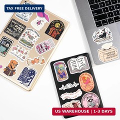 300 PCS Book Stickers for Kindle, Bookish Sticker Pack Reading Glitter Waterproo