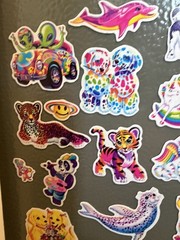 Handmade Magnet Lot Made W/ Lisa Frank Sticker Alien Cheetah Panda 90s Art