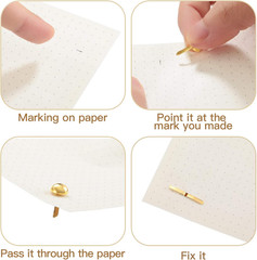 500 Pcs Brads for Paper Crafts Metal round Brass Paper Fasteners for Craft Art C
