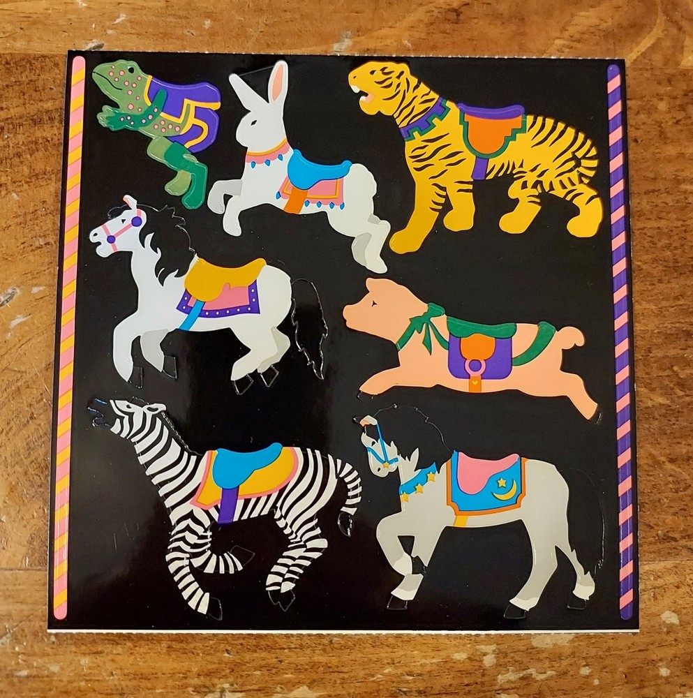 Mrs. Grossman Vintage Sticker Sheet ~ Julie Cohen Carousel Animals. 6x6inch