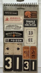 Tim Holtz Idea-ology Curiosities Sticker Book Retired Gothic Apothecary 2019
