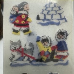 Vintage sandylion stickers Fuzzy Eskimo Extremely RARE SEALED 1 Sheet (3 Mods)
