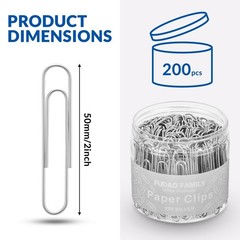 Jumbo Paper Clips, 2 Inch Paper Clip, 200 pcs Large Paperclips Jumbo