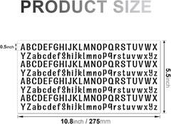 10 Sheet Small Letter Stickers, 1/2 Inch Self Adhesive Alphabet Stickers, Cute V