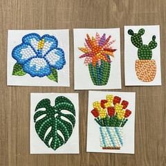 3D Puffy Dimensional Scrapbooking Stickers, Flowers & Plants Multicolor Set of 5