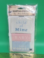 Rebecca Sower Nostalgiques Stitched Label Baby Scrapbook Sewing Sticker EK Rare