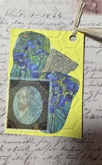 Set of 4 Handmade Junk Journal Scrapbook Embellished Tags Embossed Paper Gifts