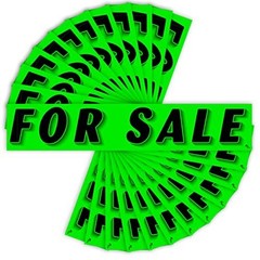 Chartreuse Green Vinyl Slogan Stickers – 12-Pack for Car Dealer Windshield
