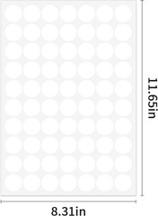 1″ White Dot Stickers 1050 PCS round Circle Stickers Colored Coding Labels (Whit